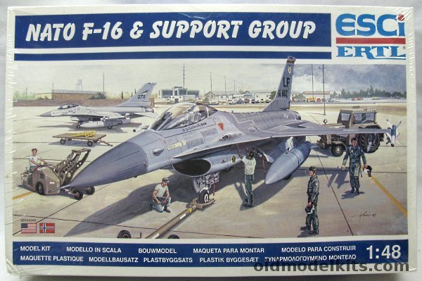 ESCI 1/48 NATO F-16 Fighting Falcon - with Ground Support Group, 4078 plastic model kit